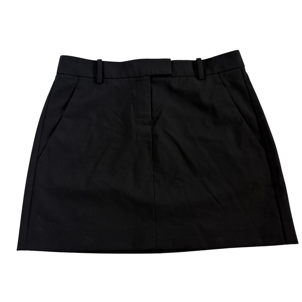 Theory Evan Tailor Black Wool Blend Mini Skirt Size 2 C0101328 Made in USA